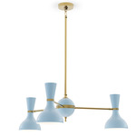 Clare Chandelier - Modern Brass / Baby Blue