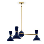 Clare Chandelier - Modern Brass / Midnight Blue