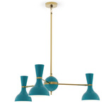 Clare Chandelier - Modern Brass / Peacock