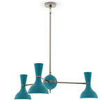 Clare Chandelier - Polished Nickel / Peacock