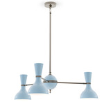 Clare Chandelier - Polished Nickel / Baby Blue