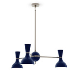 Clare Chandelier - Polished Nickel / Midnight Blue