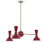 Clare Chandelier - Polished Nickel / Oxblood