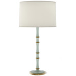 Kane Fabric Shade Table Lamp - Celadon / Fondine / Modern Brass