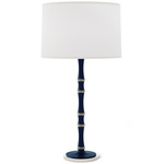 Kane Fabric Shade Table Lamp - Matte Midnight Blue / Ascot / Polished Nickel