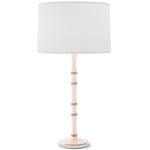 Kane Fabric Shade Table Lamp - Rose Water / Ascot / Polished Nickel