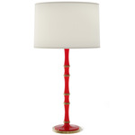 Kane Fabric Shade Table Lamp - Ruby Red / Fondine / Modern Brass