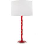 Kane Fabric Shade Table Lamp - Ruby Red / Ascot / Polished Nickel