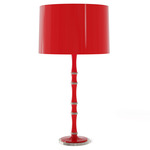 Kane Solid Table Lamp - Polished Nickel / Ruby Red