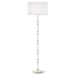 Kane Fabric Floor Lamp - Daisy / Ascot / Polished Nickel