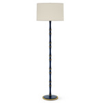 Kane Fabric Floor Lamp - Matte Midnight Blue / Fondine / Modern Brass