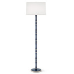 Kane Fabric Floor Lamp - Matte Midnight Blue / Ascot / Polished Nickel