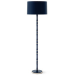 Kane Solid Floor Lamp - Polished Nickel / Matte Midnight Blue