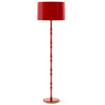 Kane Solid Floor Lamp - Modern Brass / Ruby Red