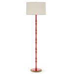 Kane Fabric Floor Lamp - Ruby Red / Fondine / Modern Brass