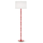 Kane Fabric Floor Lamp - Ruby Red / Ascot / Polished Nickel