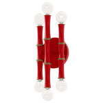 Kane Wall Sconce - Modern Brass / Ruby Red