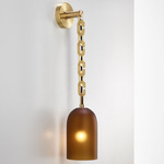 Dome Wall Sconce - Brushed Brass / Frosted Olivin