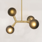 Veer Pendant - Brushed Brass / Neutral Grey Textured