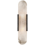Melange Elongated 20 inch Wall Sconce - Overstock - Bronze / Alabaster