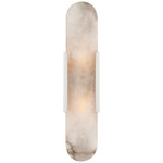 Melange Elongated 20 inch Wall Sconce - Overstock - Polished Nickel / Alabaster