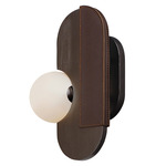 Stitched Wall Sconce - Floor Model - Brushed Bronze / Opal White