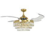 Fanaway Veil Retractable Ceiling Fan with Light - Gold / Clear