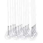 Larmes Square Suspension - Floor Model - Polished Chrome / Clear