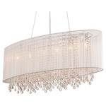 Beverly Drive Oval Pendant - Floor Model - Stainless Steel / White