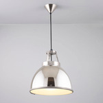 Titan Size1 Pendant with Etched Glass Diffuser - Floor Model - Natural Aluminum / Etched Glass