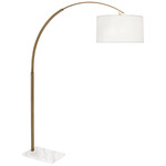 Archer Floor Lamp - Floor Model - Warm Brass / White Brussels Linen