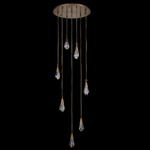 Tulipani Multi Drop Pendant - Winter Brass / Firenze Clear
