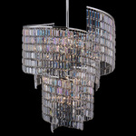 Vortice Foyer Pendant - Polished Silver / Firenze Clear