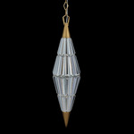 Allungato Pendant - Brass / Crystal