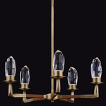 Misto Chandelier - Satin Brass / Firenze Clear