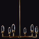 Misto Chandelier - Satin Brass / Firenze Clear