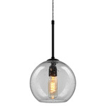 Bobo 3 Pendant - Black / Clear Bubbled
