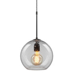 Bobo 3 Pendant - Matte Chrome / Clear Bubbled