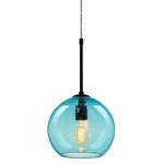 Bobo 3 Pendant - Black / Aqua Bubbled