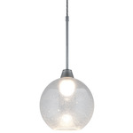 Bobo 3 Pendant - Matte Chrome / Clear Bubbled