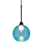 Bobo 3 Pendant - Black / Aqua Bubbled