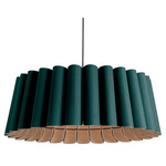 Renata Acoustic Pendant - Black / Light Petrol / Natural Acoustic