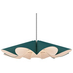 Delfina Acoustic Pendant - Black / Light Petrol / Natural Acoustic