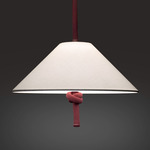 Hat Pendant - Japanese Red / White Linen