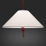 Hat Pendant - Japanese Red / White Linen