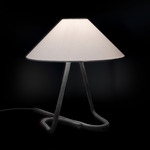 Hat Table Lamp - Graphite Grey / White Linen