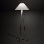 Hat Floor Lamp - Graphite Grey / White Linen