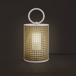 Clara Outdoor Table Lamp - Matte White Lacquered / Vienna Straw Effect