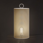 Clara Outdoor Floor Lamp - Matte White Lacquered / Vienna Straw Effect