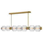 Reign Linear Chandelier - Lacquered Brass / Clear